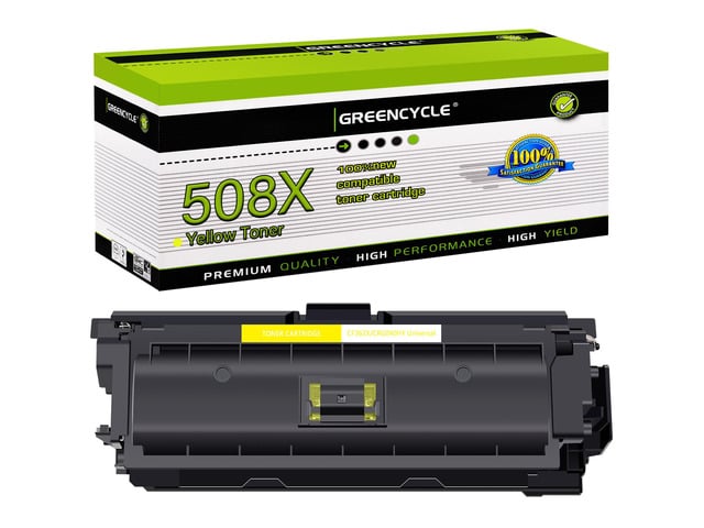 HP greencycle 1 Pack Toner Cartridge Compatible for HP 508X CF362X Yellow Toner Work with M577c M577z M577f M552dn M553dn M553n Printer
