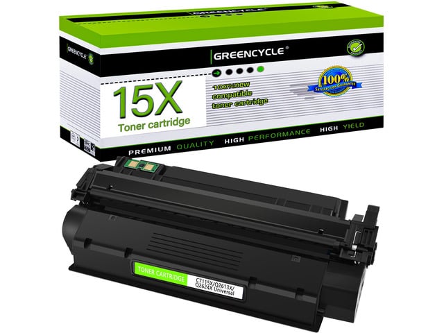 HP greencycle C7115X Compatible Toner Cartridge Replacement for HP 15X C7115X 15A C7115A 13X Q2613X Black Cartridge Laserjet 1000 1200 1220 1330 3300...