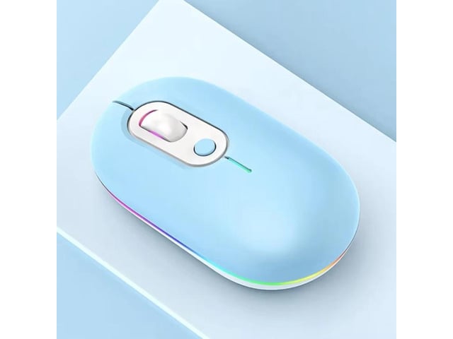 Rechargeable Illuminated Silent Wireless Mouse, Style: 2.4G+Bluetooth Blue