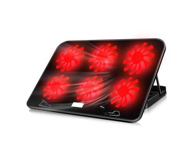 ICE COOREL Notebook Computer Base Speed Control Silent Six-fan Cooling Holder Cooling Rack, Style: Premium Edition Style: Premium Edition(Dazzling...