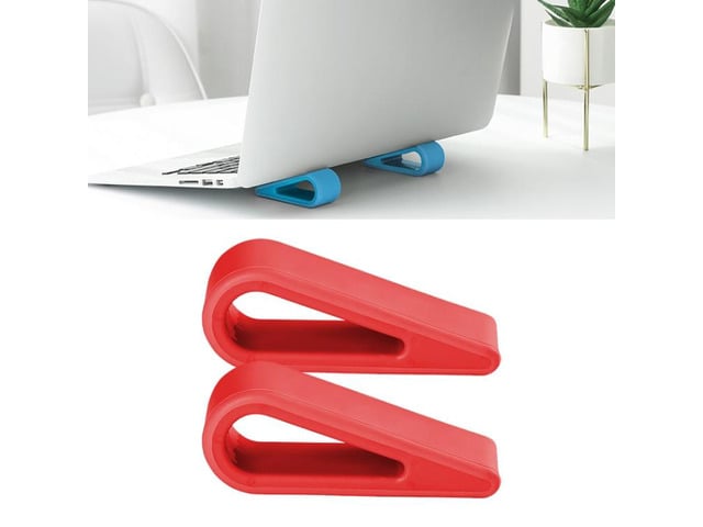 2 PCS Simple Notebook Computer Bracket Adjustable Height Increase Heat Dissipation Base Pad Holder (Red)