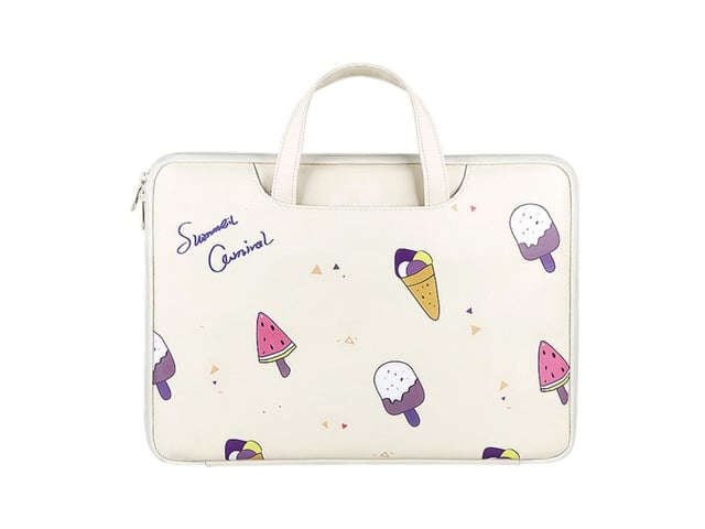 ST01KT Lightweight PU Printed Laptop Bag, Size:13.3 inch 13.3 inch (Ice Cream)