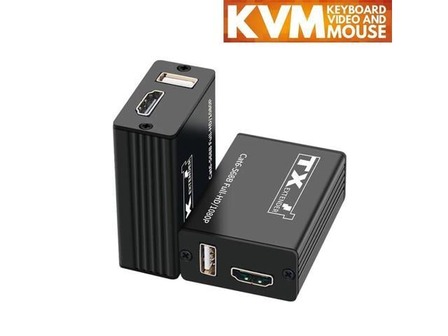 HDMI KVM Extender over Single Rj45 Cat6 Cable up to 30M HDMI USB Extender with 1 Port USB Support USB Mouse for DVR PC Monitor