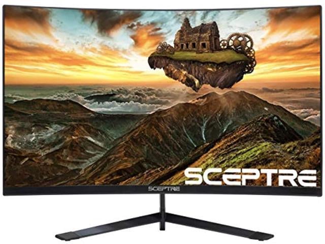 AMD sceptre curved 27' gaming monitor up to 165hz displayport 144hz hdmi edge-less amd freesync premium, build-in speakers machine