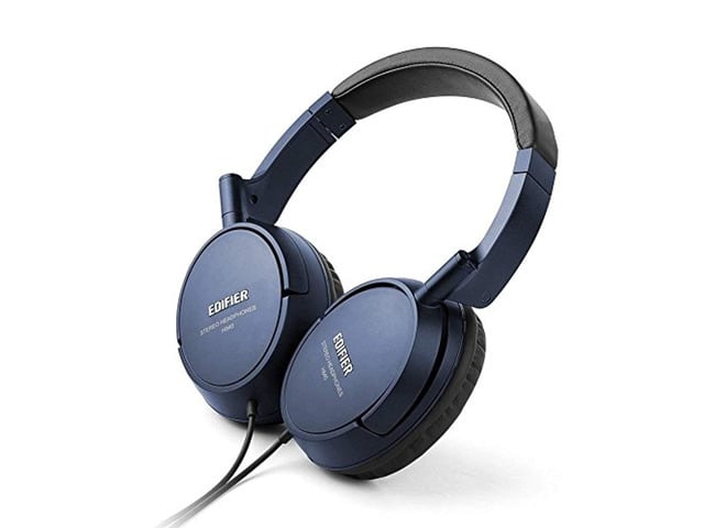 edifier h840 over-ear headphones, stereo lightweight adjustable wired headset, noise isolating comfortable leather earphones, h