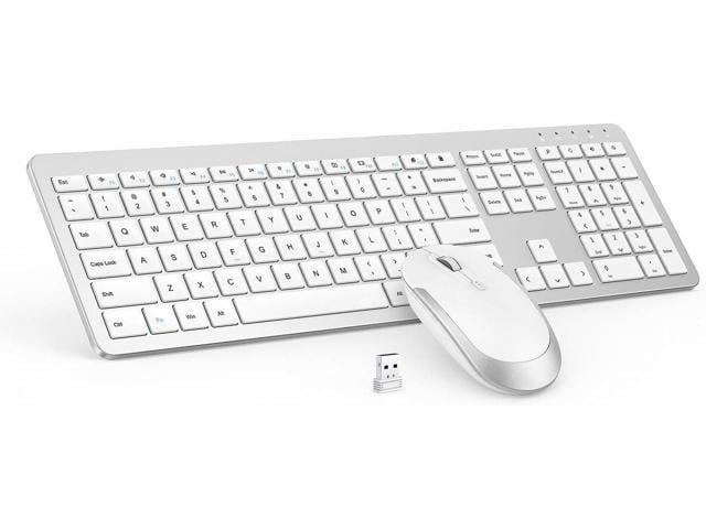 Wireless Keyboard and Mouse Combo - Full Size Slim Thin