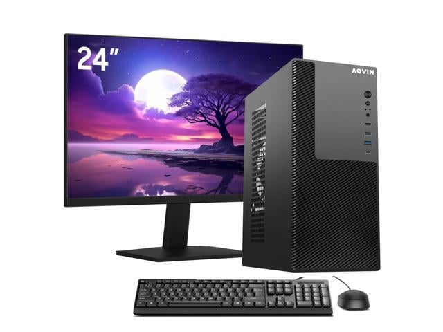 Intel AQVIN MTX60 Business Desktop PC Tower with 24' Monitor Intel Core i5 Up to 4.0GHz 16GB DDR4 RAM 512GB SSD WiFi & Bluetooth Windows 11 Pro