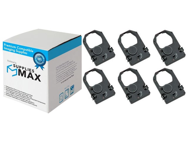 SuppliesMAX Compatible Replacement for Axiohm 7156/A721/A756/A758/A760/A776/B780 Slip Ptr Black Printer Ribbons (6/PK) (A152-0031)