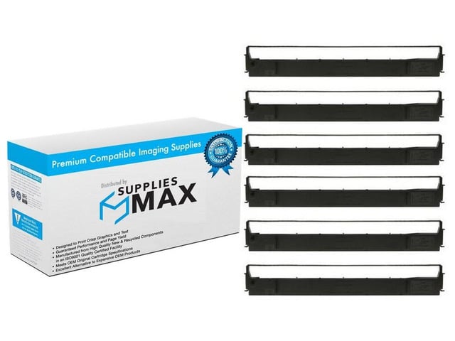 SuppliesMAX Compatible Replacement for MPI Printmate 180/350 Black Printer Ribbons (6/PK) (A7779)