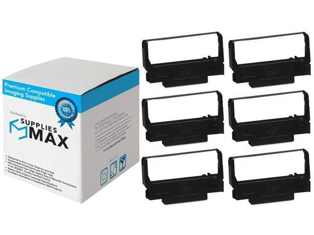 SuppliesMAX Compatible Replacement for Panasonic JS-7000/JS-7500/JS-8000/JS-9000 Remote Black P. O.S. Printer Ribbons (6/PK) (P100WB)