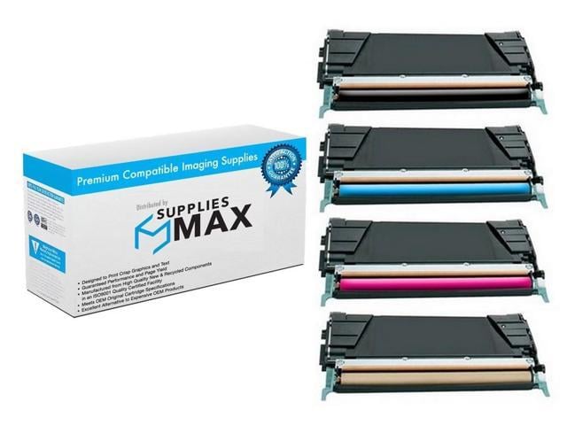 Toshiba SuppliesMAX Compatible Replacement for Toshiba e-STUDIO 205CP/e-STUDIO 220CP High Yield Toner Cartridge Combo Pack (BK/C/M/Y) (12A96MP)