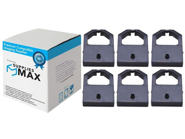SuppliesMAX Compatible Replacement for Panasonic KX-P1150/KX-P1170/KX-P1180KX-P1191/KX-P1695/KX-P2150 Black Printer Ribbons (6/PK) (KX-P115)