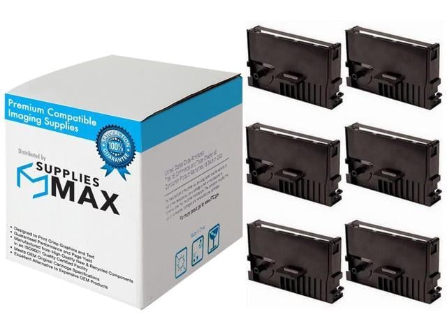 SuppliesMAX Compatible Replacement for TM-H6000/TM-H6000II/TM-H6000III/TM-H6000IV Endorsement Ptr Purple P. O.S. Printer Ribbons (6/PK) (ERC-41P)