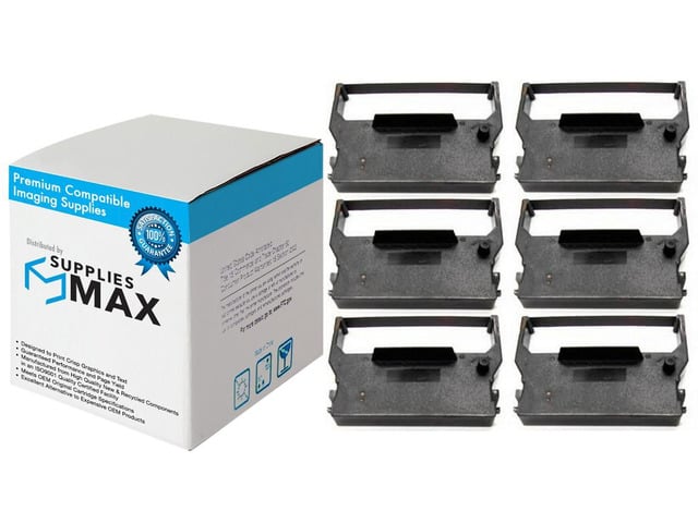 SuppliesMAX Compatible Replacement for Verifone 100P Purple P. O.S. Printer Ribbons (6/PK) (CRM-001)