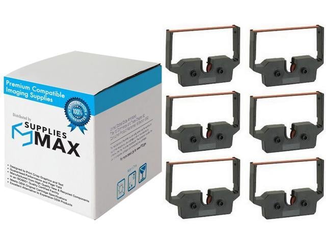 SuppliesMAX Compatible Replacement for Olivetti 930P Black/Red Printer Ribbons (6/PK) (7340250BR)