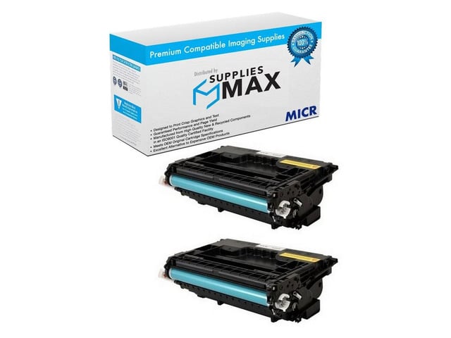 HP SuppliesMAX Compatible MICR Replacement for HP Laser Jet Enterprise M607/M608/M609/M631/M632Z/M633Z Series Black Toner Cartridge (2/PK-11000 Page...