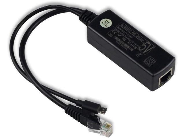 UCTRONICS IEEE 802.3af Micro USB Active PoE Splitter Power Over Ethernet 48V to 5V 2.4A for Tablets, Dropcam or Raspberry Pi 2/3B+ (48V to 5V 2.4A)