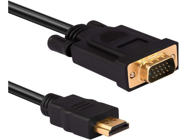 HDMI to VGA, Gold-Plated HDMI to VGA 6 Feet Cable (Male to Male) Compatible for Computer, Desktop, Laptop, PC, Monitor, Projector, HDTV, Raspberry...