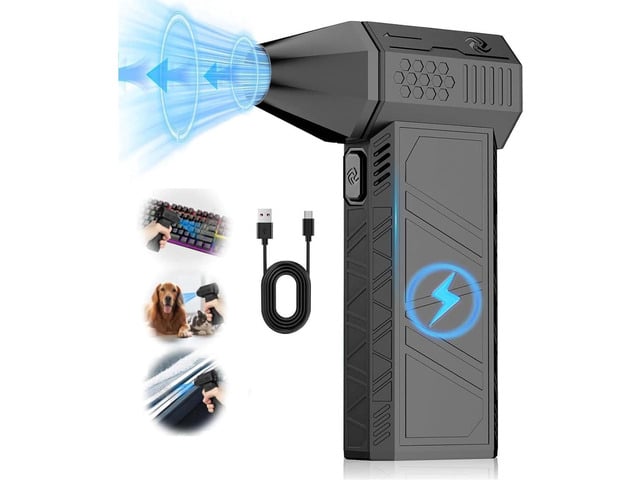 Electric Air Duster, Compressed Air Cleaner for PC. 130000RPM Air Blower, 3-Speed Cordless Rechargeable Air Blaster Jet Fan for Laptop, Keyboard,...