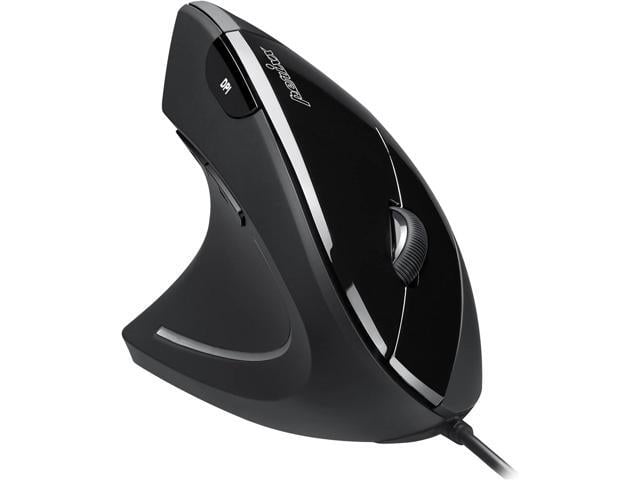Perixx Perimice-513L Wired Vertical Ergonomic Mouse with 2 DPI, 6 Button Optical Ergo Mouse with 2 Level DPI Switch 1000 1600, Left Handed, Black