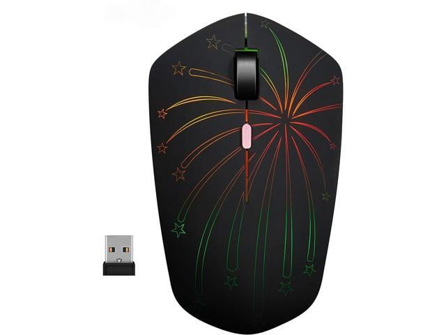 Rechargeable Wireless Mouse, Backlit Powered by Li-Polymer Battery, Optical Sensor, Nano USB Receiver,3 Stages DPI Speed, 4 Buttons for PC, Laptop,...