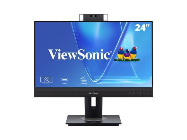 ViewSonic VG2457V 24 Inch 1080p Video Conference Docking Monitor with Windows Hello Compatible IR Webcam, Advanced Ergonomics, and 90W USB C for...