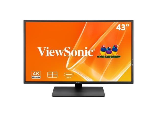 ViewSonic VX4381U-4K 43 Inch 4K Monitor, with HDR10 for Seamless Home and Office Entertainment, Multi-Picture Support for 4 Simultaneous Inputs,...