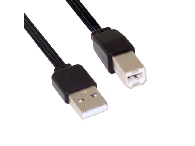 USB 2.0 Type-A Male to Type-B Male Data Flat Slim FPC Cable for Scanner & Disk & Printer 13cm
