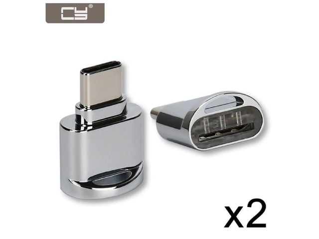 CYDZ USB-C USB 2.0 Type C to Micro SD SDXC TF Card Reader Adapter for Laptop & Cell Phone 2pcs