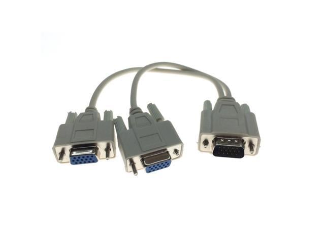 VGA Splitter Cable 15 Pin VGA Male To 2 Female Splitter Cable SVGA Monitor Adapter Extension Converter Video Cable Lead for PC