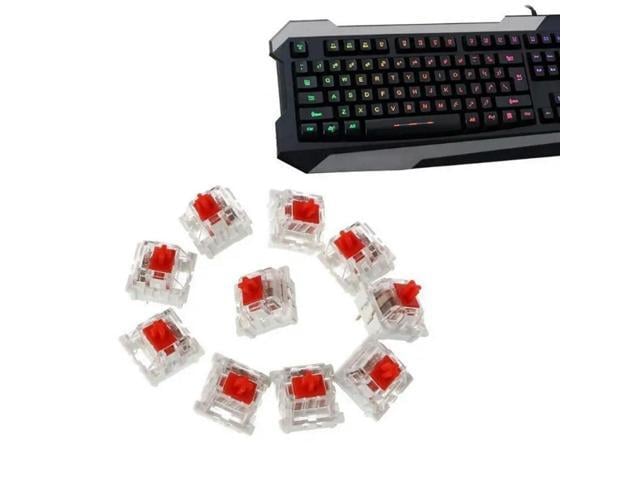 FOR Linear Switch 3Pin Red Switches for Mechanical Keyboard MX Cherry MX Clone Switches Transparent Housing
