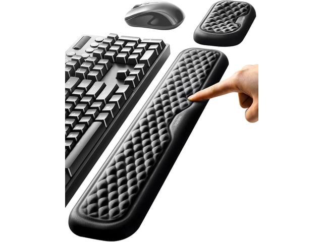 Vaydeer Wrist Rest for Keyboard and Mouse, Computer Ergonomic Wrist Support Pad, Soft Memory Foam Arm Cushion for Desk, Palm Hand Office Laptop Typing