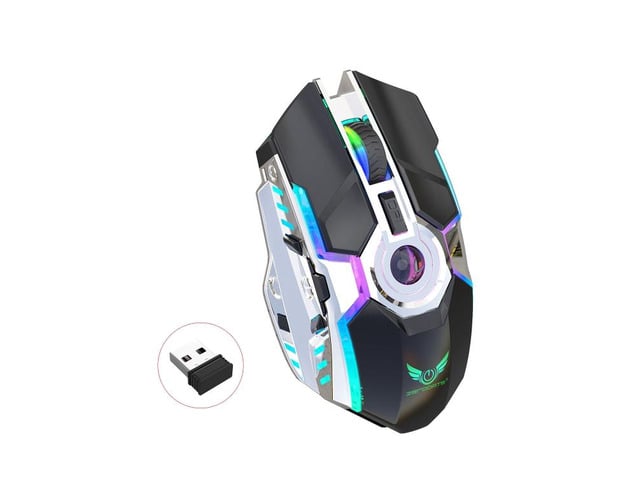 ZERODATE T30 2.4GHz 2400DPI Three-speed Adjustable RGB Backlight Wireless Optical Mouse (Black)