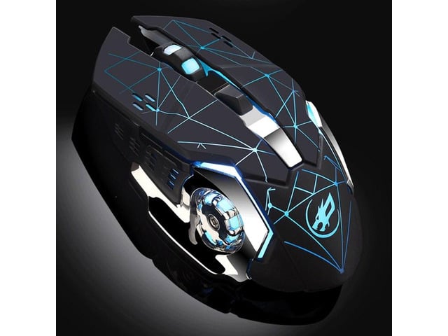 WARWOLF Q8 Wireless Rechargeable Mouse Glowing Gaming Mouse (Black)