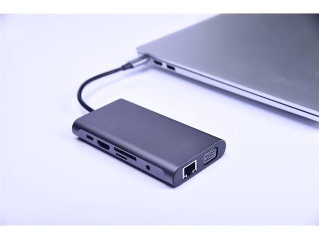 10in1 USB C Hub, Type-C laptop Docking station, Dual monitor/display, compatible with Windows, MacOS(Dual Video,3 USB3.0 Ports, DP, Gigabit...