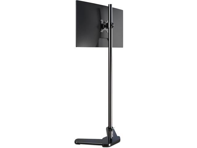 Pholiten Single Tall Monitor Mount with 47 inch Pole,Floor Computer Stand Extra Long Free-Standing Monitor Mount, Support 13 to 27 inch Screen,...