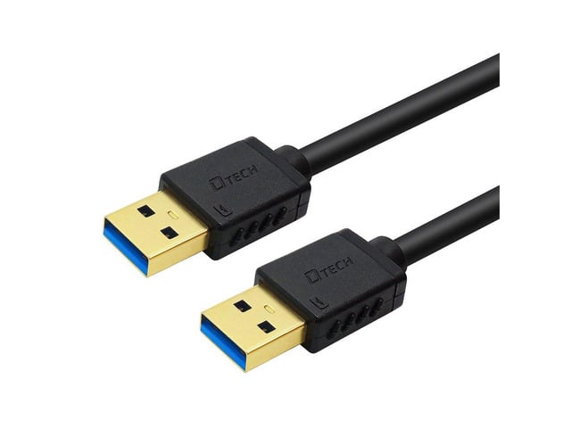 DTECH Short USB 3.0 Type A to A Cable Male to Male High Speed Data Cord 9.8-Inch Black Compatible with Printer Scanner Computer Speaker Laptop Fan...