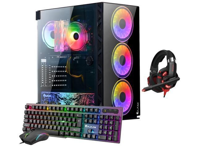AMD HAJAAN BREEZE PRO Gaming Tower PC - AMD Ryzen 7 5700G Processor, 16GB DDR4 RAM, 512GB SSD, 4TB HDD, Nvidia GeForce RTX 2060 6GB, WIFI, Gaming...
