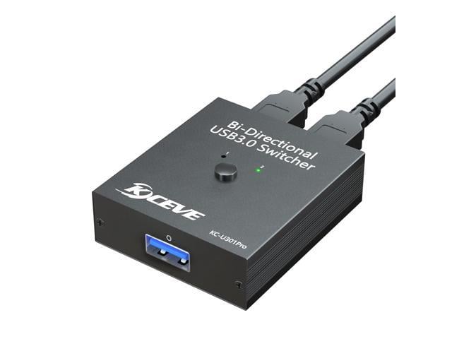 USB 3.0 Switch Selector, Bi-Directional USB Switch 2 in 1 Out / 1 in 2 Out, MLEEDA USB Switcher for 2 Computers Share Keyboard Mouse Scanner Printer