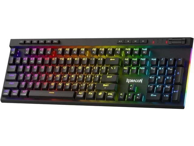 K580 PRO Wireless RGB Gaming Keyboard, 3-Modes 104 Keys Mechanical Keyboard w/Hot-Swap Socket, Dedicated Media Controls & Onboard Macro Recording,...