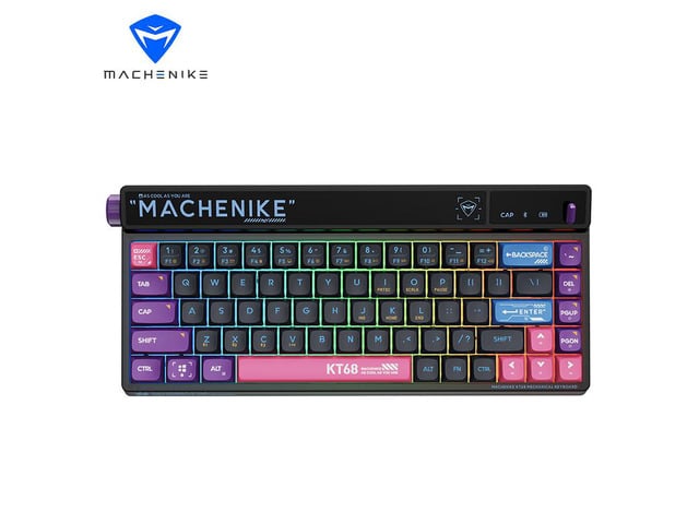 MACHENIKE KT68 Bluetooth Keyboard 68 Key Tri-mode Customized Retro 2.4G Wireless 3 Models Hot Swap RGB Gaming Mechanical Keyboard - Red Switch...