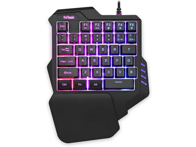 RedThunder One Handed Gaming Keyboard RGB Backlit 35 Keys Portable Mini Gaming Keypad Ergonomic Game Controller for PC Gamer
