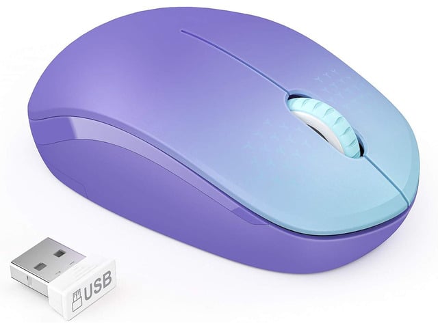 seenda Wireless Mouse, 2.4G Noiseless Mouse with USB Receiver Portable Computer Mice for PC, Tablet, Laptop, Notebook Chromebook - Gradient Purple