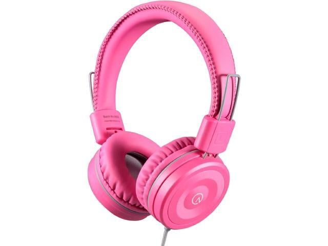 noot products K22 Kids Headphones Wired 3.5mm Jack, Foldable, Flamingo Pink Stereo Tangle-Free 5ft Long cord, Plug-in, On-Ear Headset for...