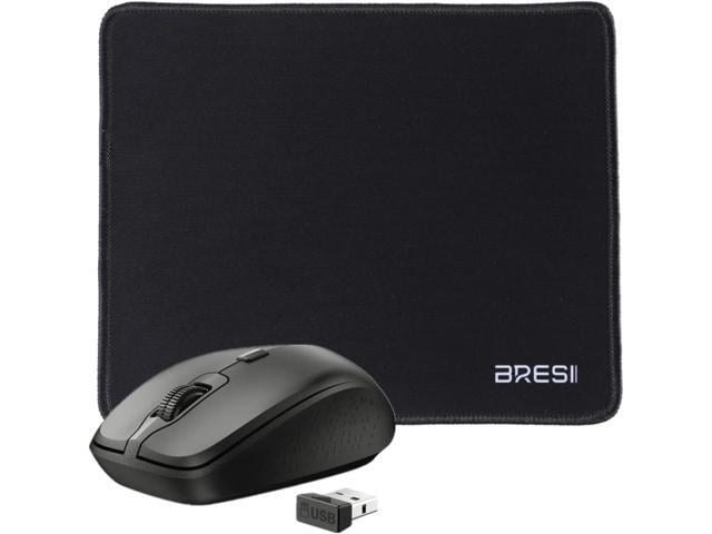Ergonomic Bluetooth Mouse and Mouse Pad for Laptop, Silent Mouse with 3-Levels DPI, USB Nano Receiver for Android PC Notebook Computer Mac-Black