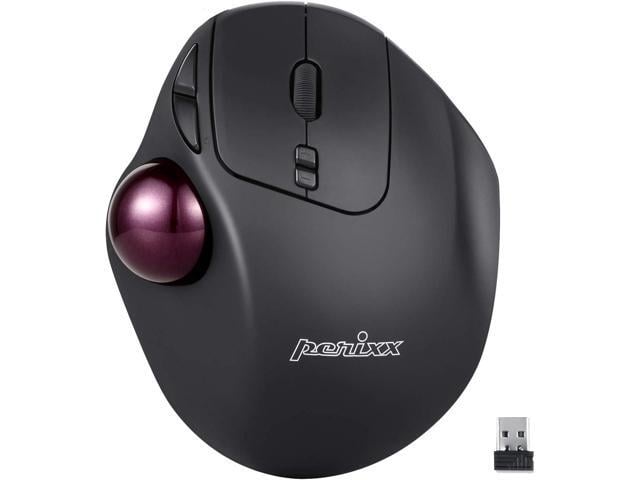 Perixx PERIMICE-717 Wireless Programmable Trackball Mouse - 7 Button Design with 5 Programmable Buttons - DPI 400/1000