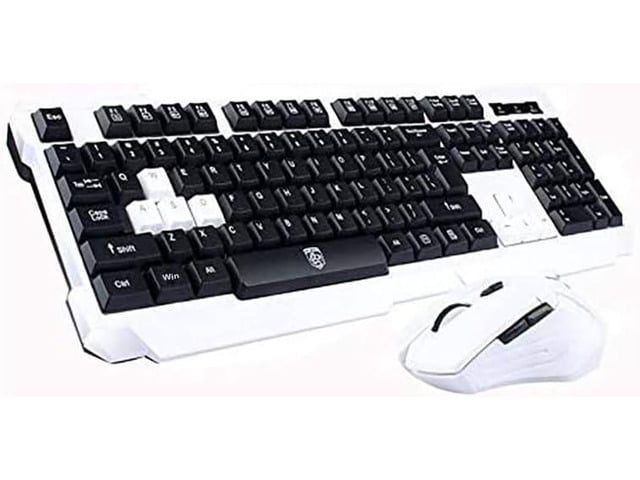 UniFire V60 Waterproof 2.4G Wireless Gaming Keyboard with Mouse DPI Control For DESKTOP PC Laptop Wireless Keyboard Mouse Combos (white)