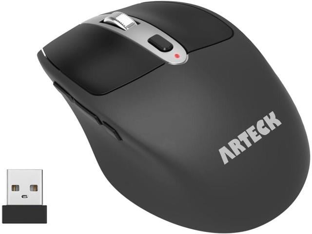 Arteck Wireless Mouse, 2.4G USB Wireless Ergonomic Optical Mouse, with Nano USB Receiver Silent Clicking Side Switch Buttons for...