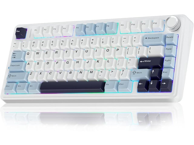AULA F75 75% Wireless Mechanical Keyboard, Hot Swappable Creamy Keyboard, Pre-lubed Reaper Switches, 2.4GHz/Type-C/BT5.0, RGB Backlit Gaming...