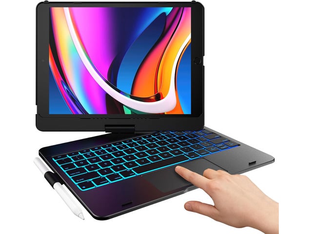 typecase Touch Keyboard Case for iPad 9th/8th/7th Gen, 360° Rotating